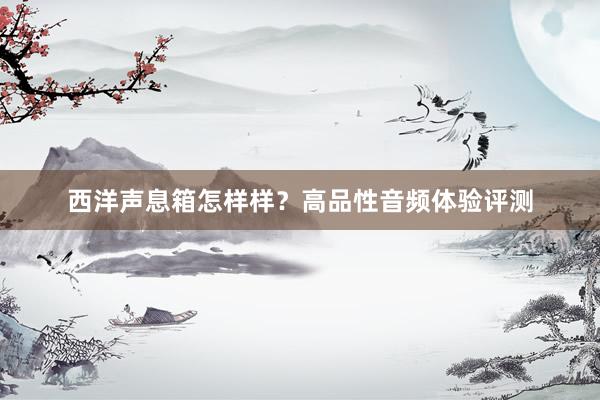 西洋声息箱怎样样？高品性音频体验评测